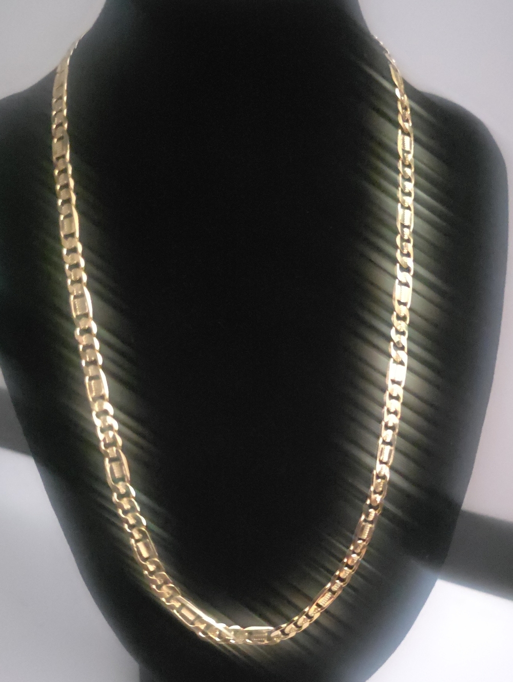 New 18K 18inch Gold Filled Cuban Offset Necklace